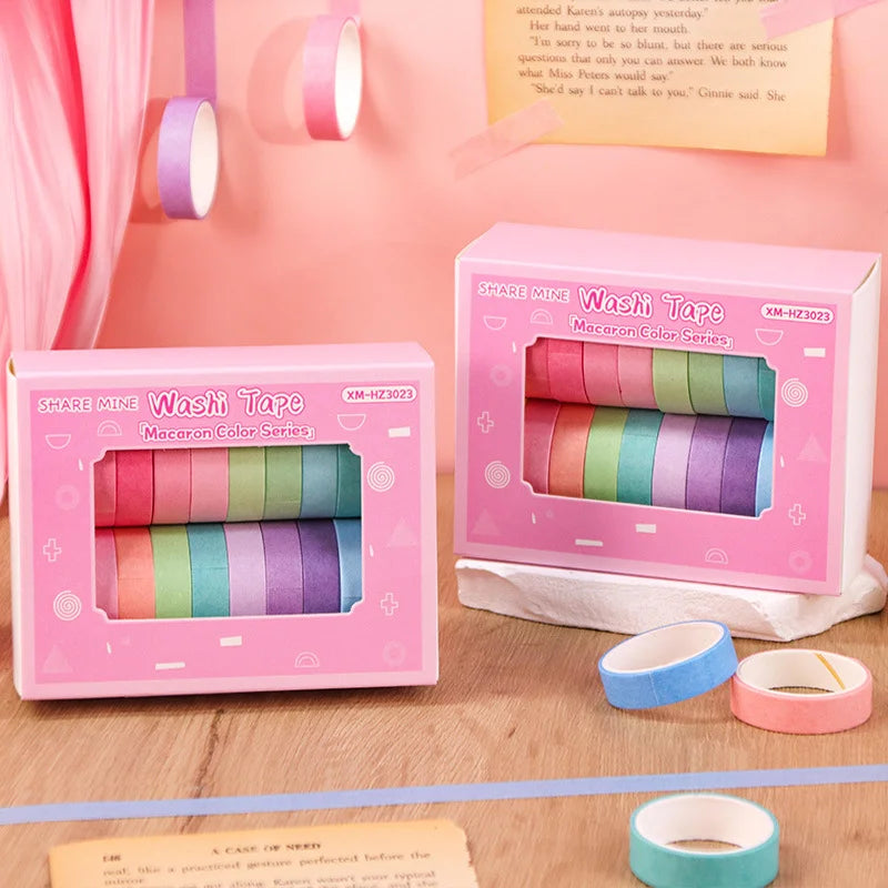 Simple Thin Washi Tape Set (20 Rolls) ♡ Soft Pastel Decor