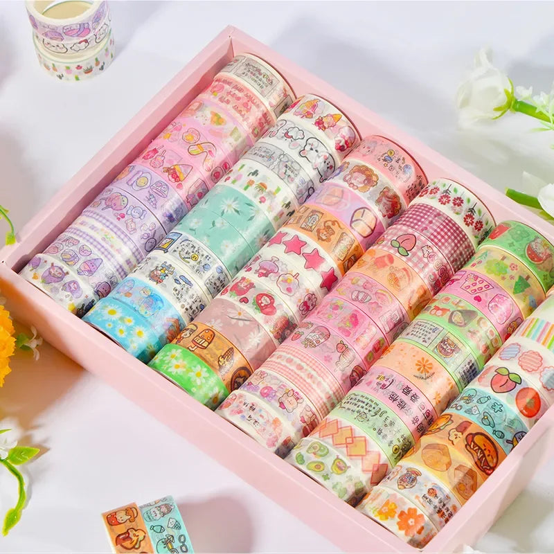 60-Roll Cute Washi Tape Set ♡ Cozy Journaling & Scrapbooking Tapes