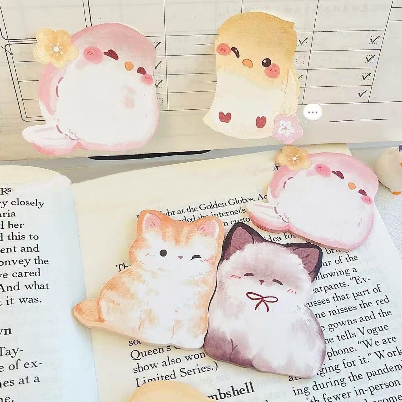 Soft Days Animal Sticky Notes ♡ 20-Sheet Cute Memo Set