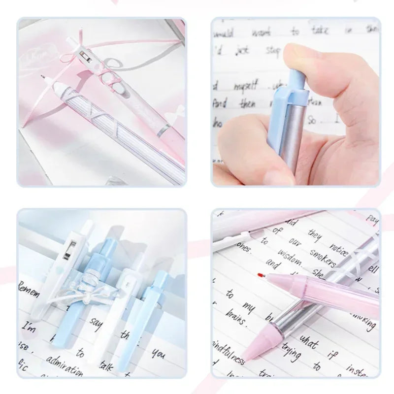 Soft Days Ballet Ribbon Gel Pens ♡ 4-Piece Aesthetic Writing Set