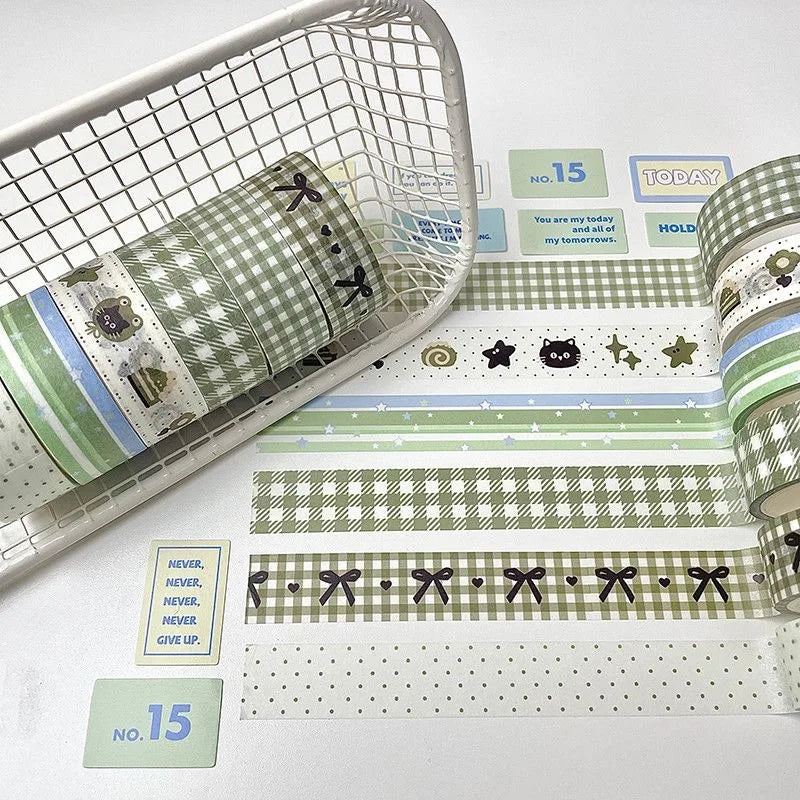 Soft Days Cherry Star Washi Tape ♡ 6-Piece Decorative Journaling Set