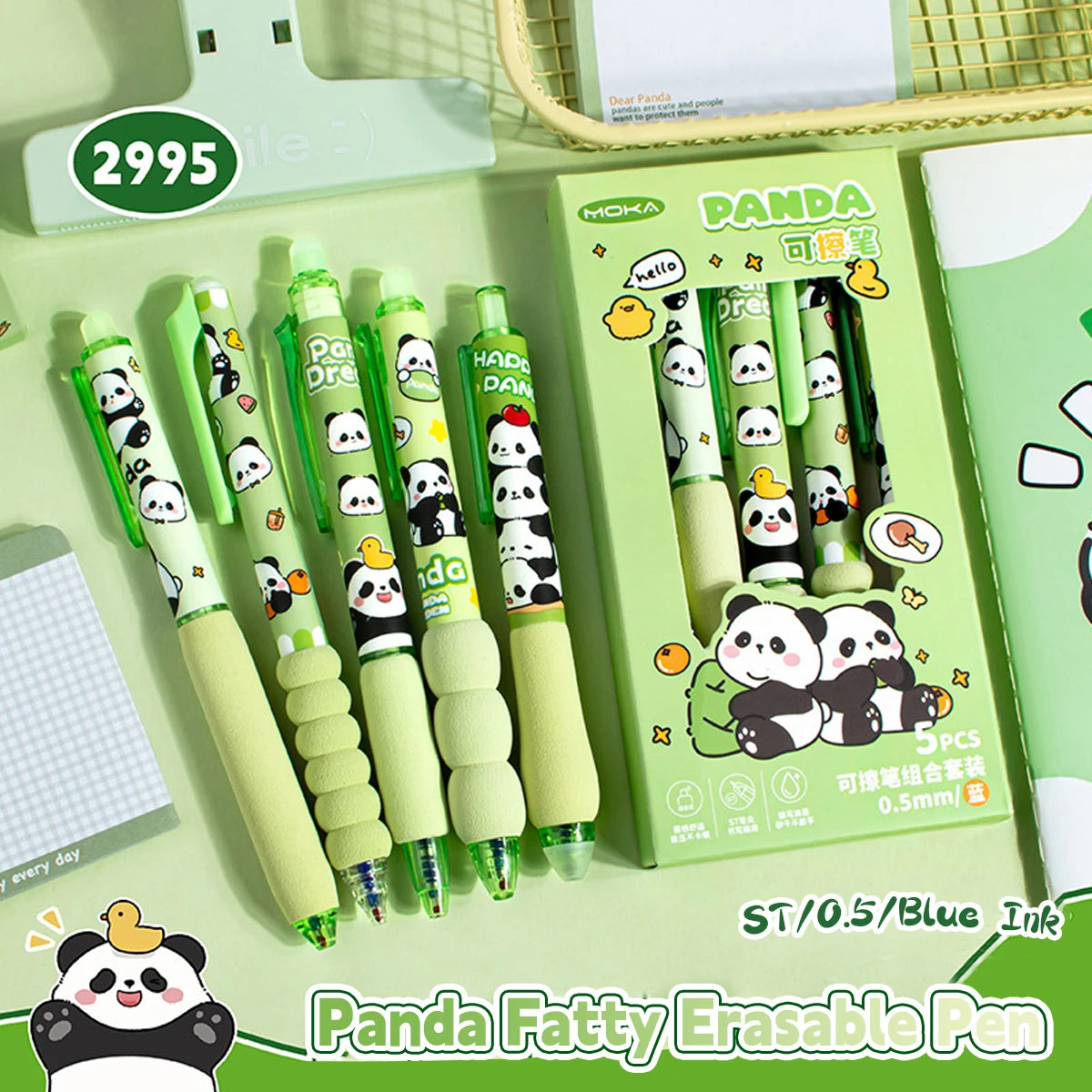 Soft Days Capybara Gel Pens ♡ Erasable & Refillable Kawaii Writing Set