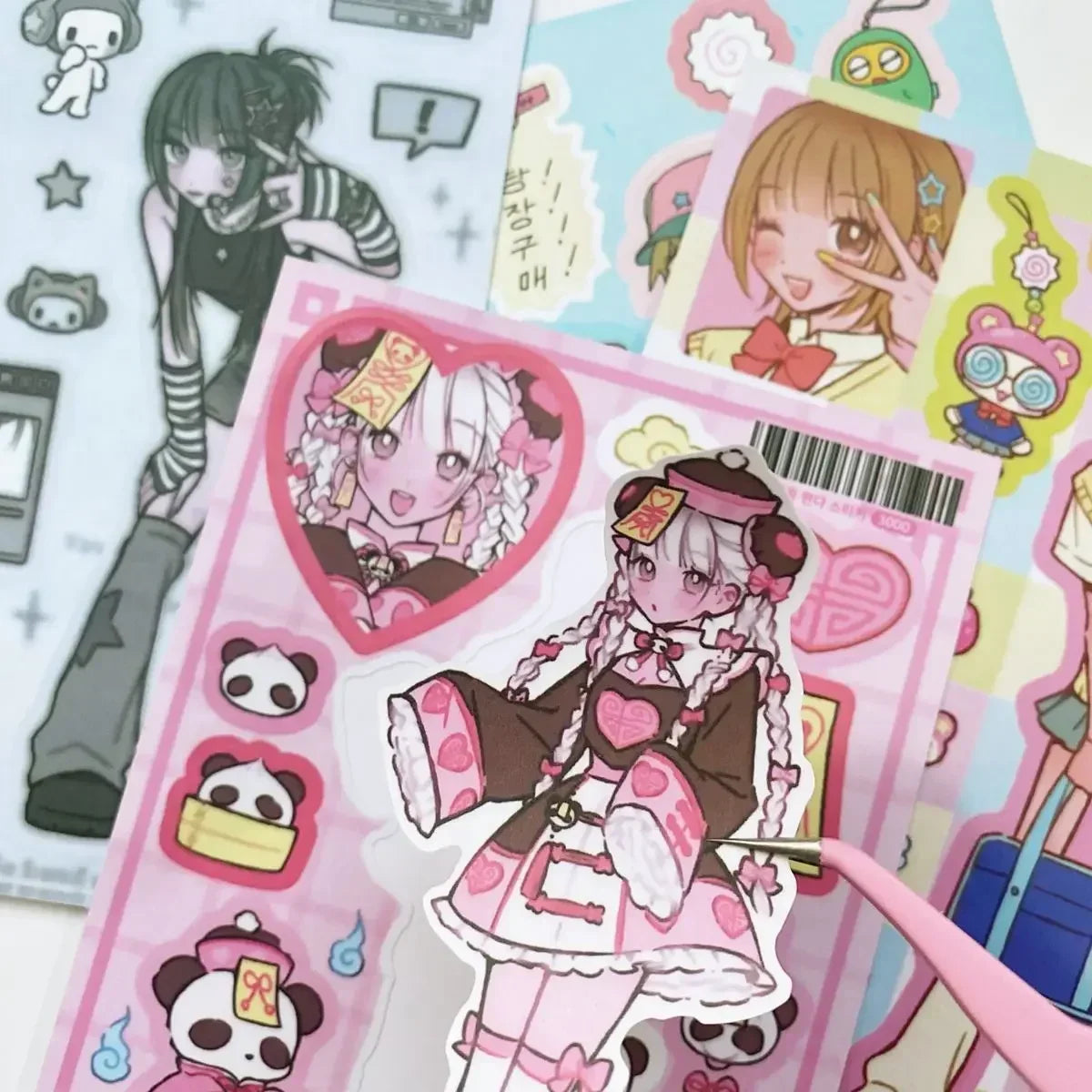 Angel Girl Sticker Set ♡ Soft Pink Korean-Inspired Stickers