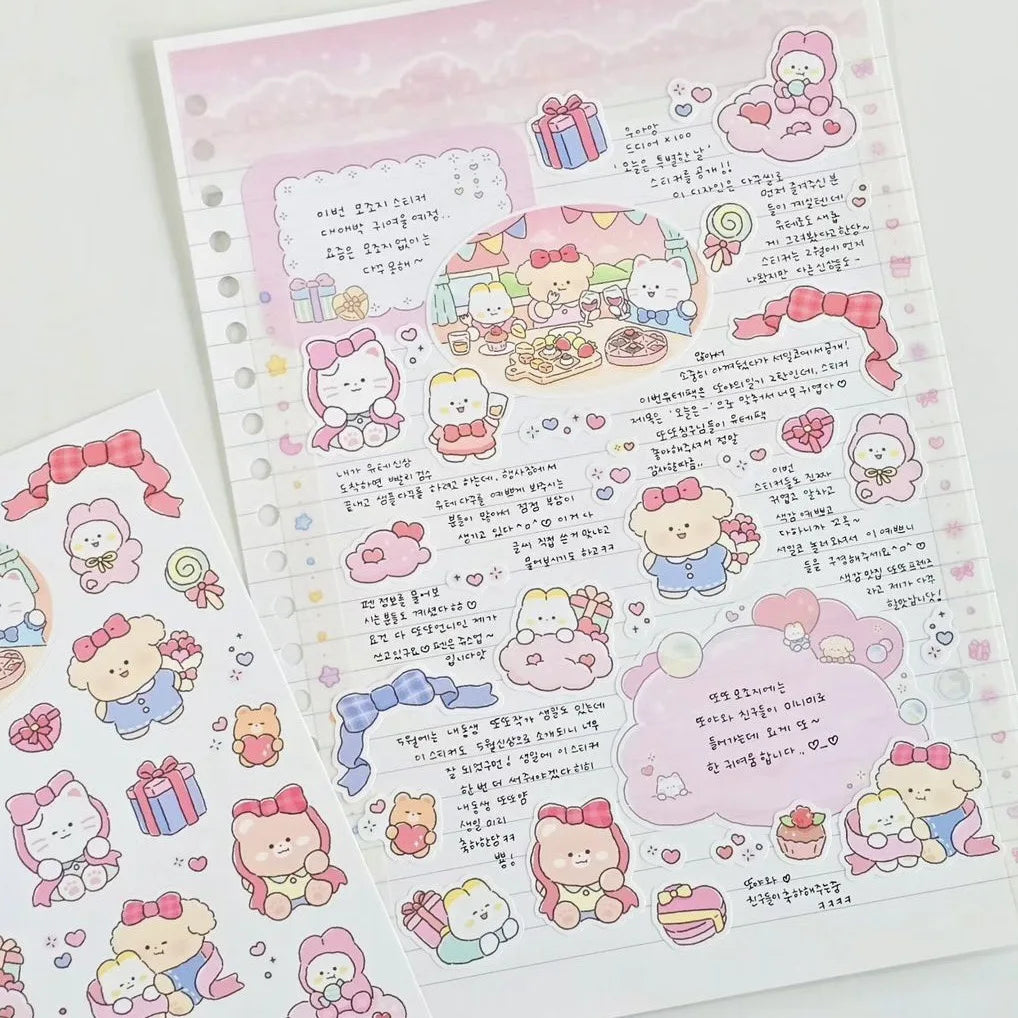 Cute Cartoon Bear Sticker Sheets ♡ Cozy Journal & Planner Stickers