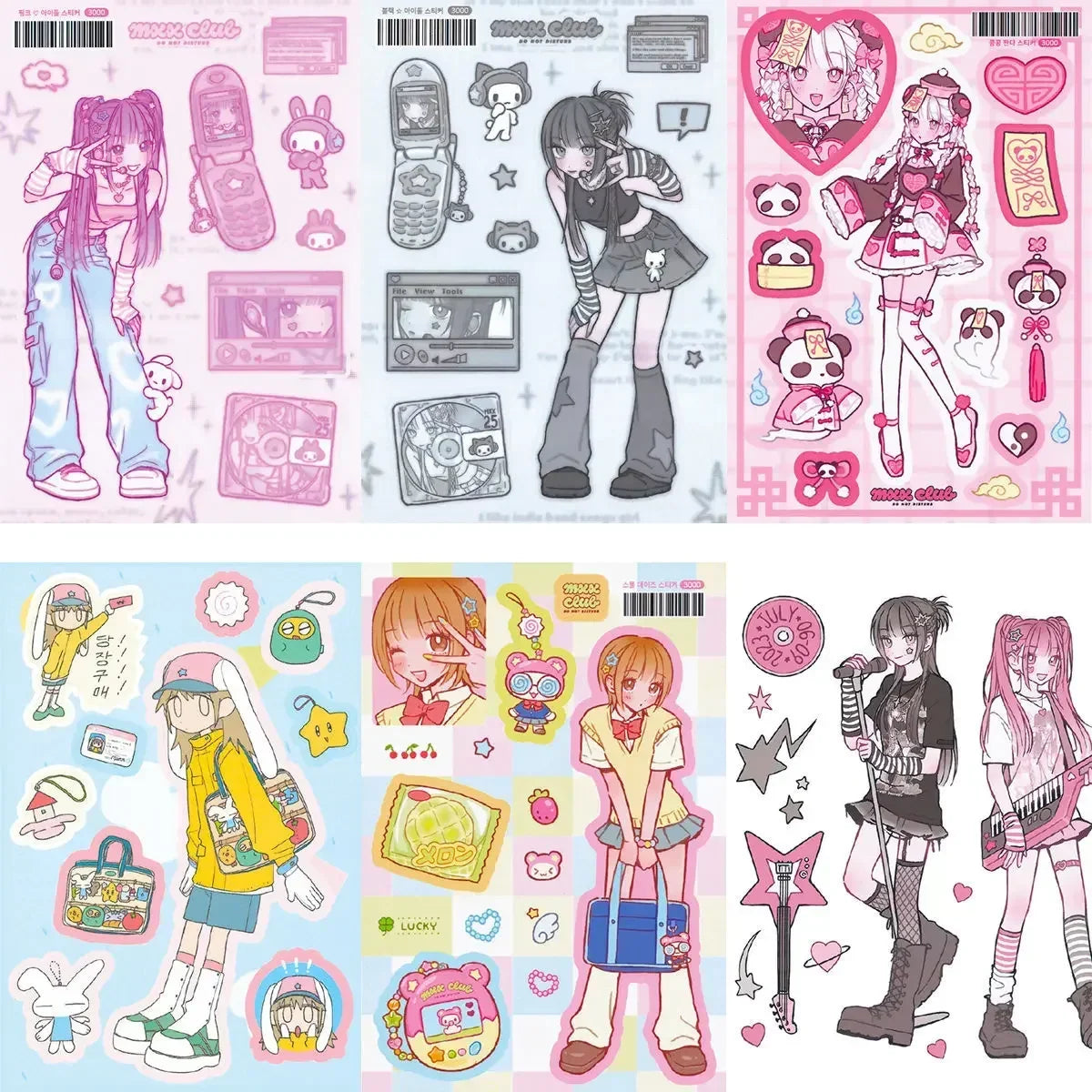 Angel Girl Sticker Set ♡ Soft Pink Korean-Inspired Stickers