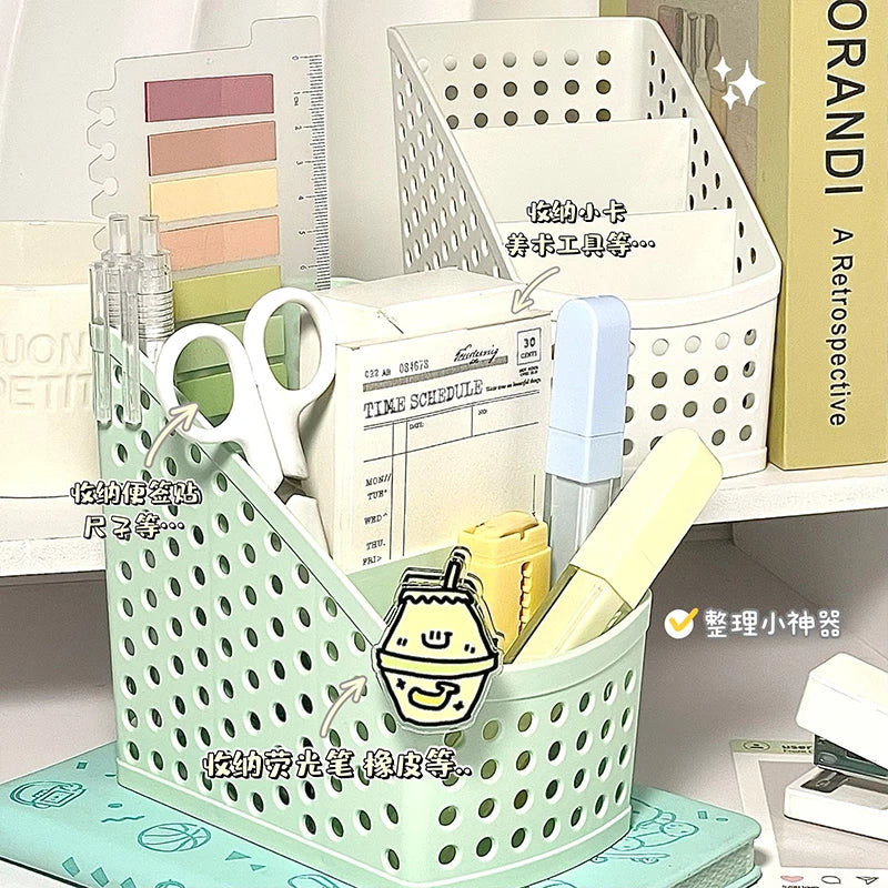 Soft Days Desktop Organizer ♡ Pastel Desk Storage for Stationery & Makeup