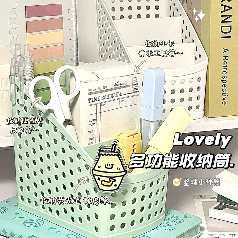 Soft Days Desktop Organizer ♡ Pastel Desk Storage for Stationery & Makeup