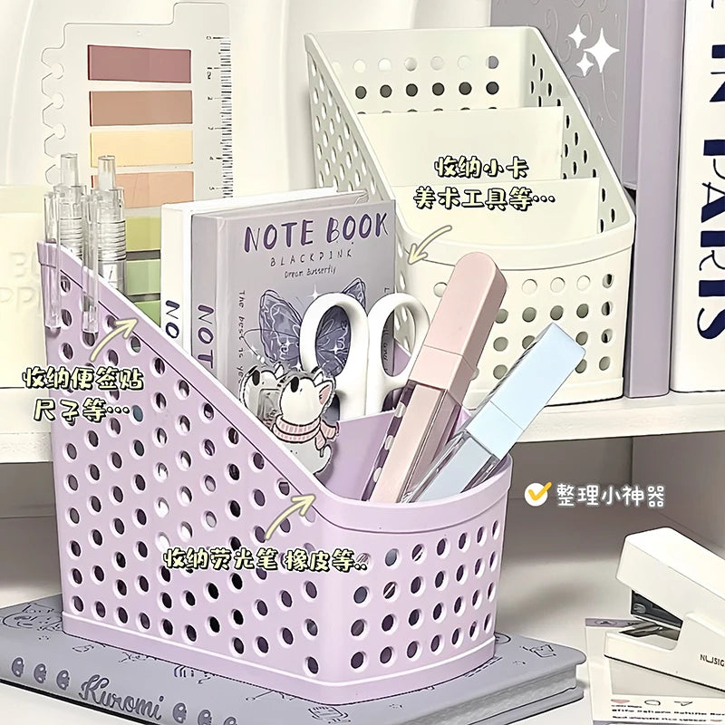 Soft Days Desktop Organizer ♡ Pastel Desk Storage for Stationery & Makeup