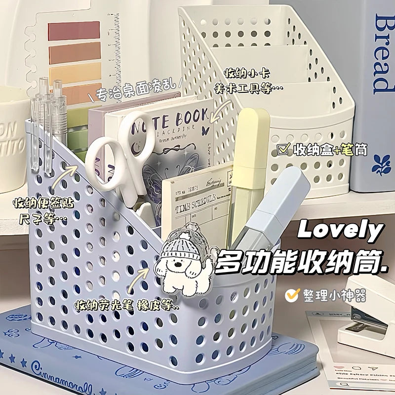 Soft Days Desktop Organizer ♡ Pastel Desk Storage for Stationery & Makeup