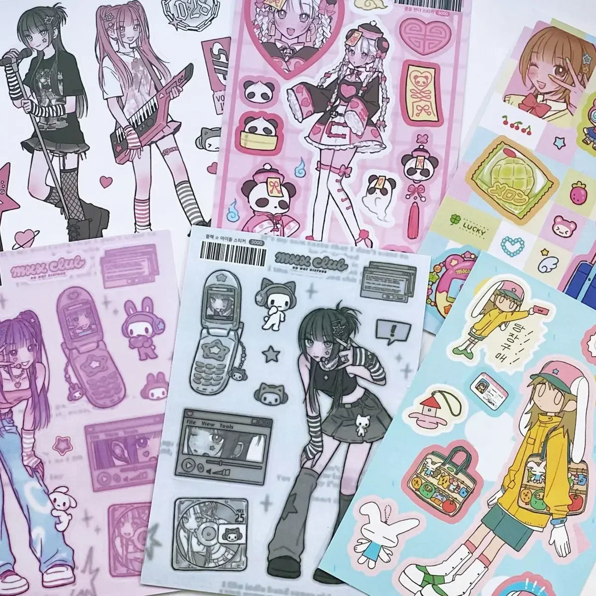 Angel Girl Sticker Set ♡ Soft Pink Korean-Inspired Stickers