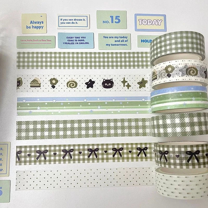 Soft Days Cherry Star Washi Tape ♡ 6-Piece Decorative Journaling Set
